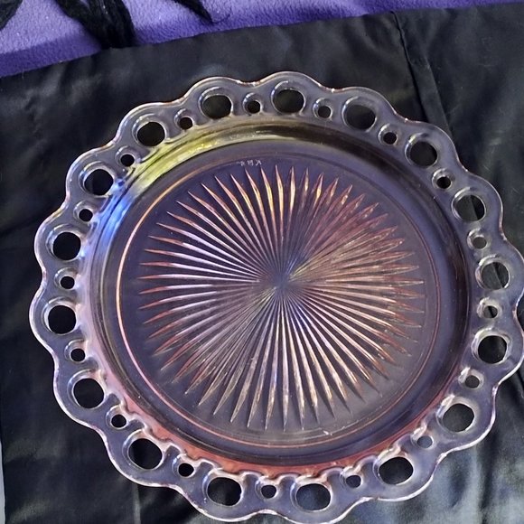 Gift idea ? Pink glass platter and bowl (2 items) - Picture 2 of 4